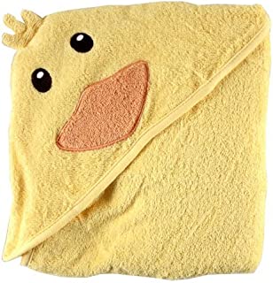 Luvable Friends Unisex Baby Cotton Animal Face Hooded Towel, Duck, One Size