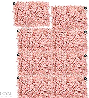 Koyal Wholesale Silk Hydrangea Flowers Wall Panels, Pink Color, Bulk of 8 Flower Mats, DIY Wall Backdrop for Wedding, Anniversary, Birthday, Graduation, Festival, Venue, Event, Bridal or Baby Shower