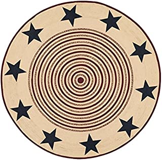 Potomac Jute Rug Stencil Stars w/Pad 8ft Round