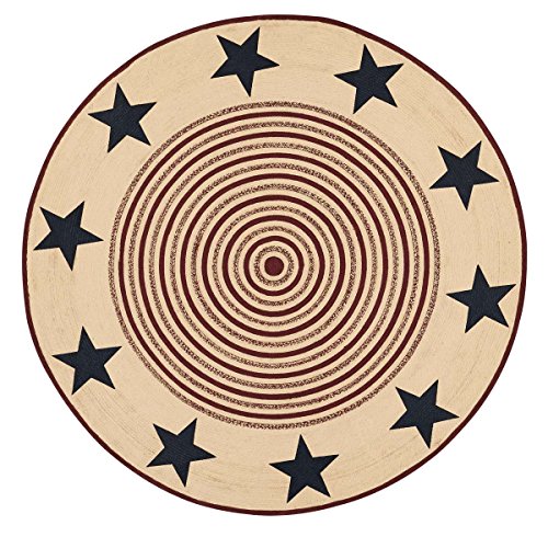 Potomac Jute Rug Stencil Stars w/Pad 8ft Round