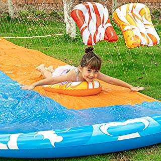 JOYIN 20ft x 62in Slip and Slide Water Slide with 2 Bodyboards, Summer Toy with Build in Sprinkler for Backyard and Outdoor Water Toys Play