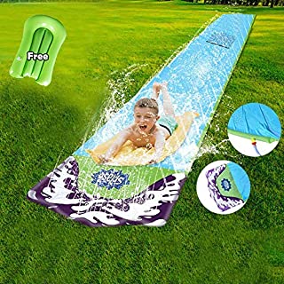 Inflatable Water Slides for Kids Backyard-16FT Lawn Water slip and slide for Adults, Build In Splash Sprinklers, Slippery Racer, Summer Outdoor Water Toys Waterslide, Kids slide Mat O Boogie for Pool