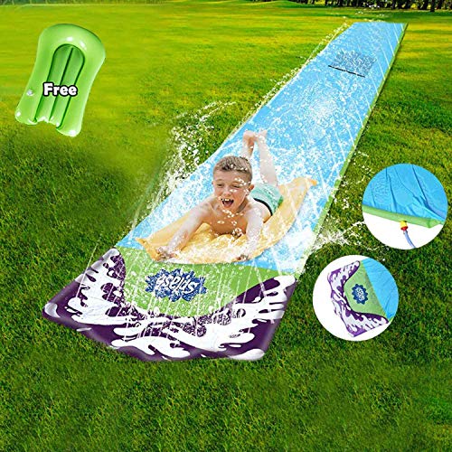 Inflatable Water Slides for Kids Backyard-16FT Lawn Water slip and slide for Adults, Build In Splash Sprinklers, Slippery Racer, Summer Outdoor Water Toys Waterslide, Kids slide Mat O Boogie for Pool