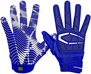Cutters Gamer Padded Football Glove for Lineman and All-Purpose Player. Grip Football Glove. Youth & Adult Sizes. (1 Pair)