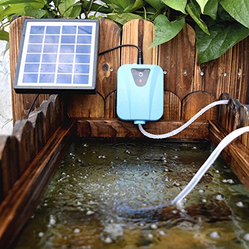 Adeeing Solar Powered Oxygen Air Pump for Aquarium Fish Tank Water Oxygenator Pond Aerator Airpump