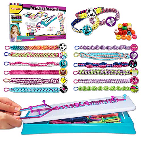 KUIENSI Friendship Bracelet Making Kit for Girls, DIY Craft Bracelet with Elastic Design and Convenient Wearable, Gifts for 6 Years Old Girls and up