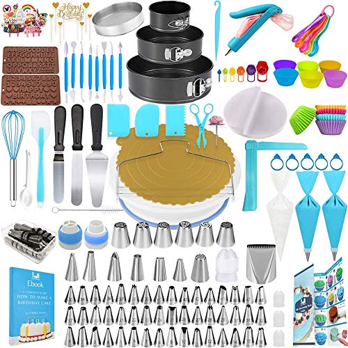 Cake Decorating Tools 512 pcs Cake Decorating Kit with Cake Turntable Cake Decorating Supplies with Frosting Tips and Bags 102 Icing Piping Bags and Tips Set Cake with 62 Piping Tips Other Cake Tools