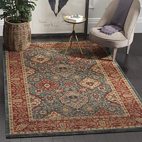 Safavieh Mahal Collection MAH655C Traditional Oriental Area Rug, 3' x 5', Navy / Red