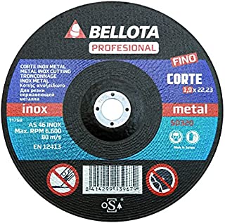 Bellota Angle Grinder Cutting Wheel (180mm Wide x 22/23mm Arbor x 1.9 mm) Abrasive Disc Model INOX Open Disc 50320-180 - Ideal for Cutting Stainless Steel, Brass, Aluminum & Other Metals