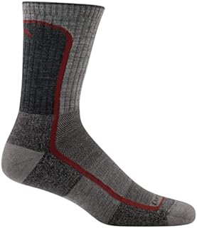 Darn Tough Light Hiker Micro Crew Light Cushion Socks - Men's Smoke/Cranberry Large