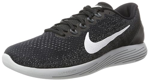 NIKE Men's Lunarglide 9 Running Shoe Black/White/Dark Grey/Wolf Grey 10 D