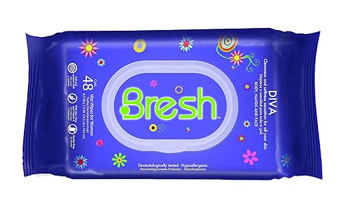 Body Wipes for Women by BRESH - Feminine Wipes - Hypoallergenic and pH Balanced Wet Wipes - Ideal after Sports