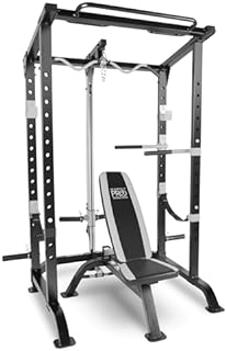 Marcy Pro Full Cage and Weight Bench Personal Home Gym Total Body Workout System